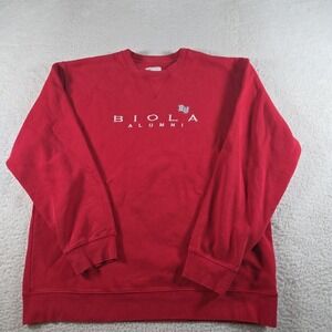 Vintage Biola University Alumni Sweater Mens XL Red Long Sleeve NCAA Red